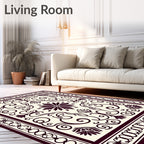 Classic Floral Scrollwork Ivory Rug