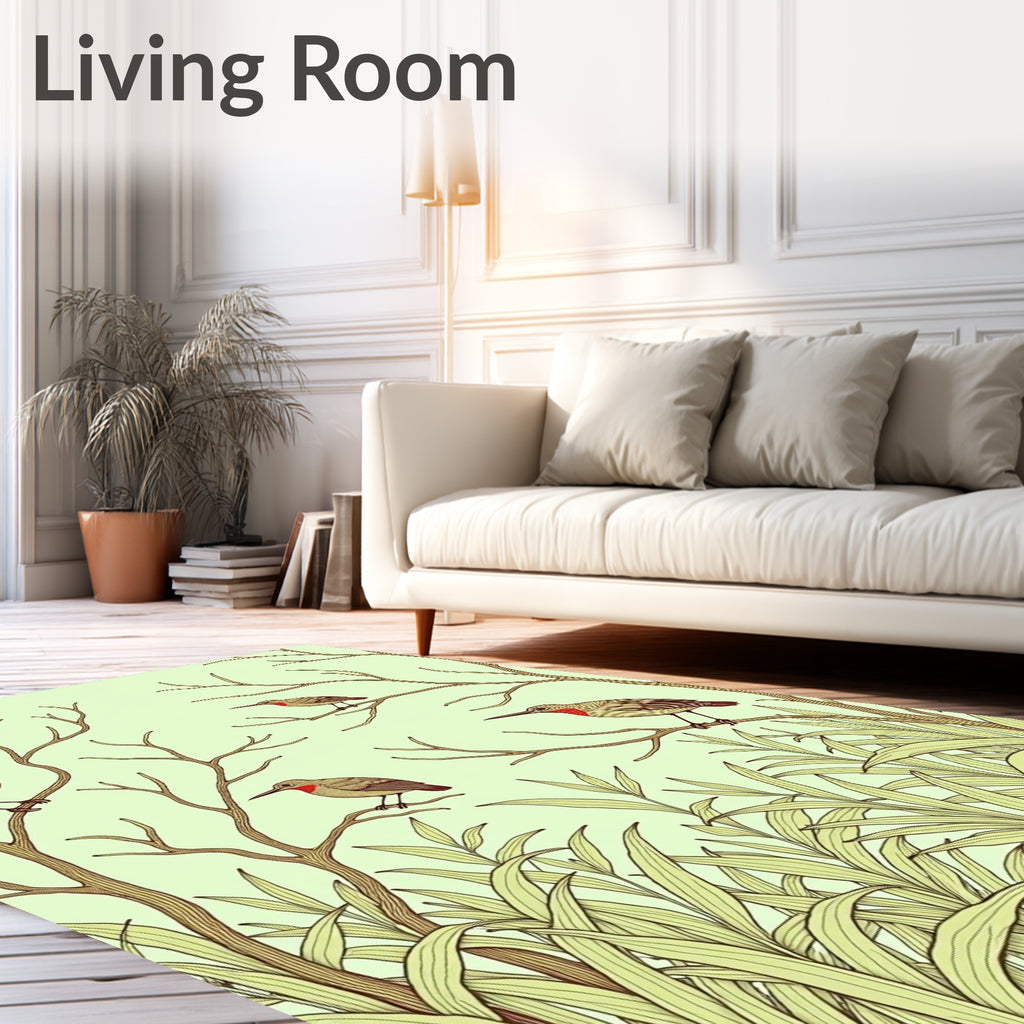 Birds Perched on Spring Branches Rug