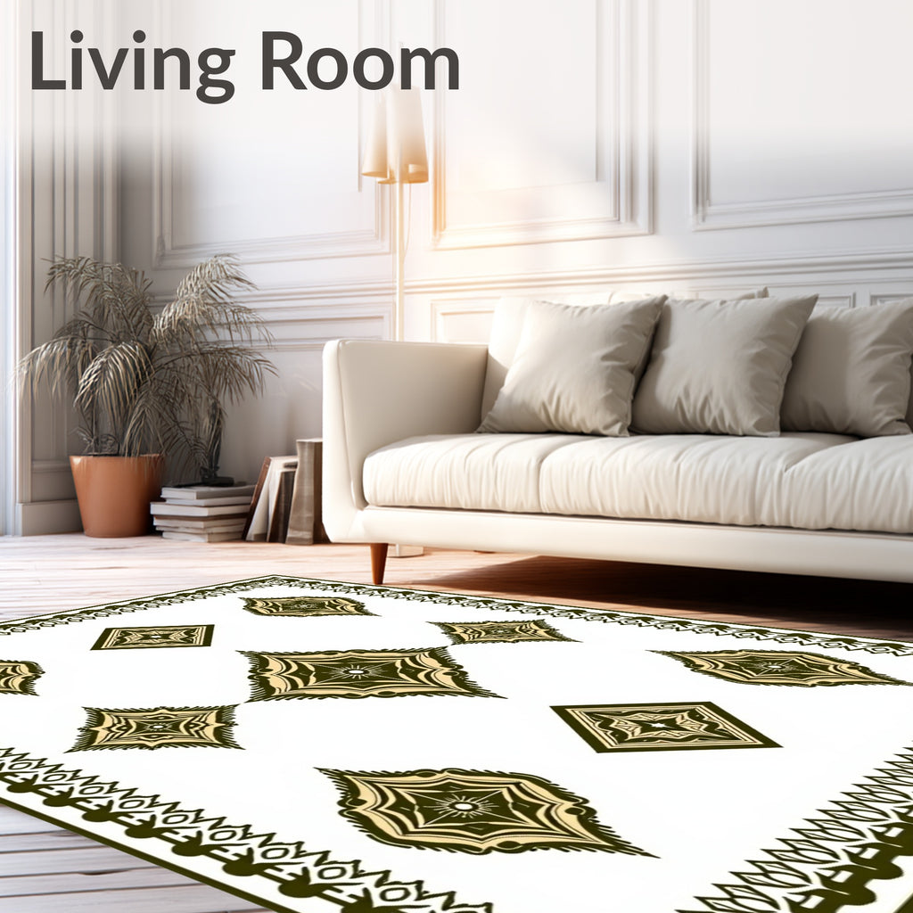 Ornate Diamond Pattern With Border Rug