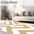 Geometric Zigzag Cream Gold Rug