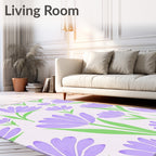 Lavender Floral Pattern Rug