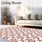 Abstract Figure And Floral Pattern Rug