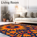Vibrant Sunburst Floral Pattern Rug