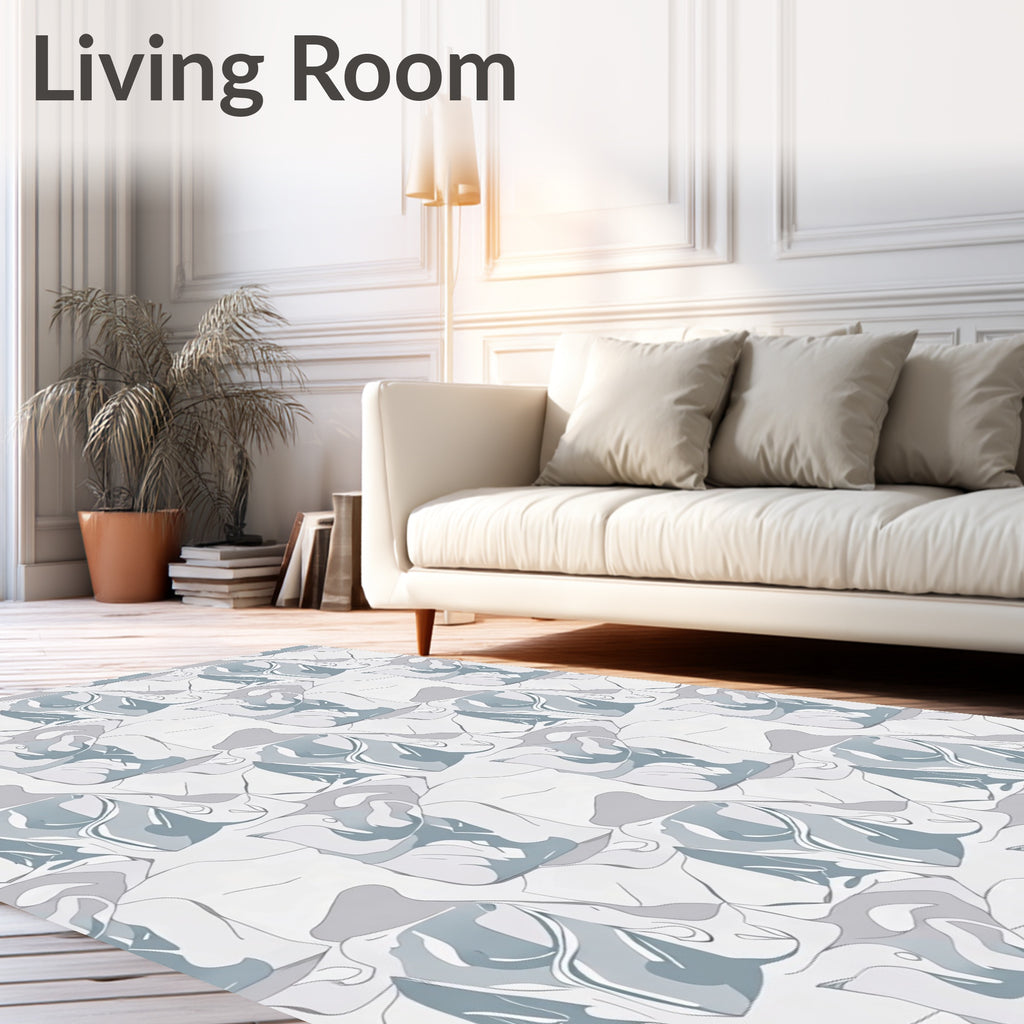 Arctic Abstract Organic Flow Rug