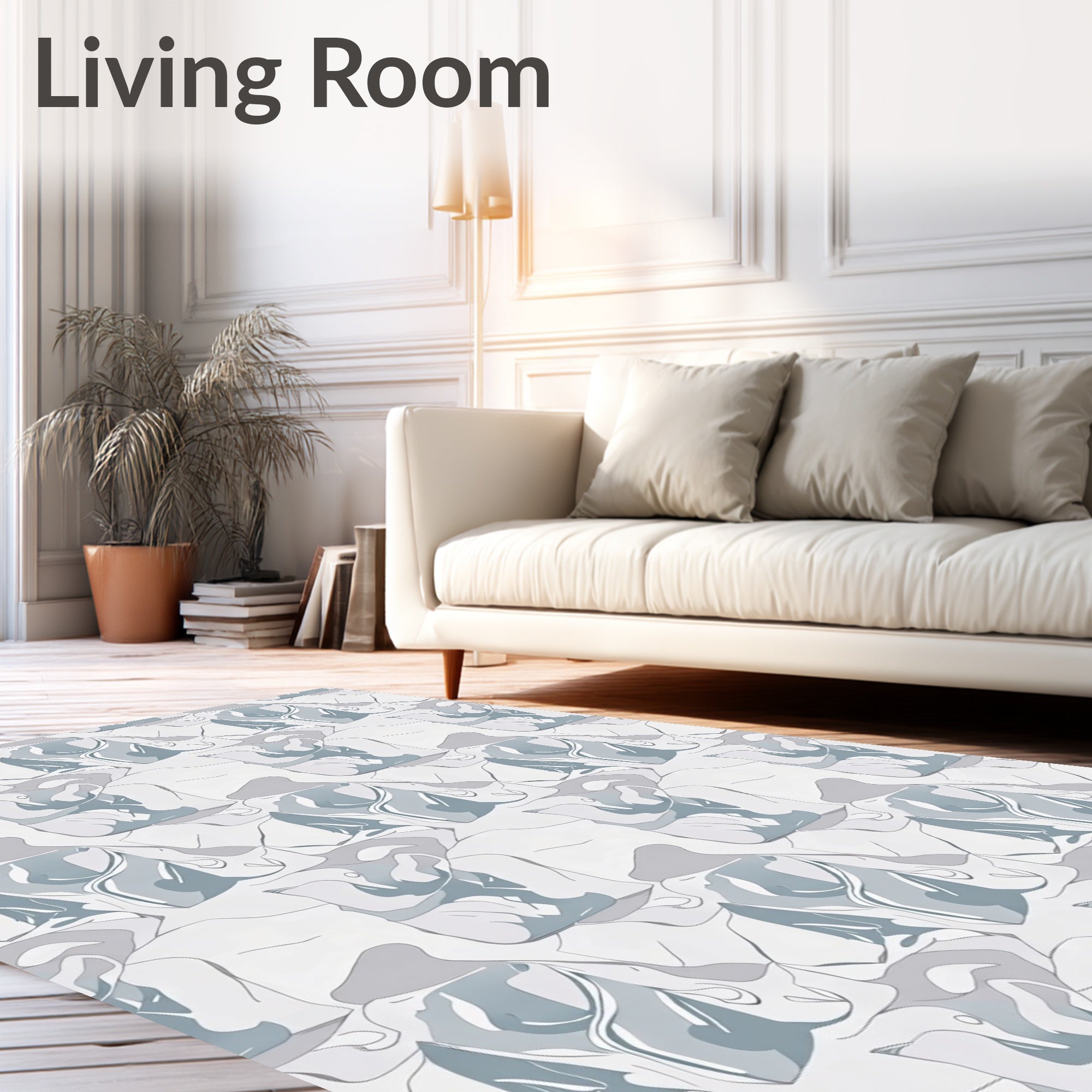 Arctic Abstract Organic Flow Rug