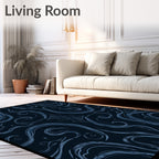 Mystical Swirls Star Pattern Rug