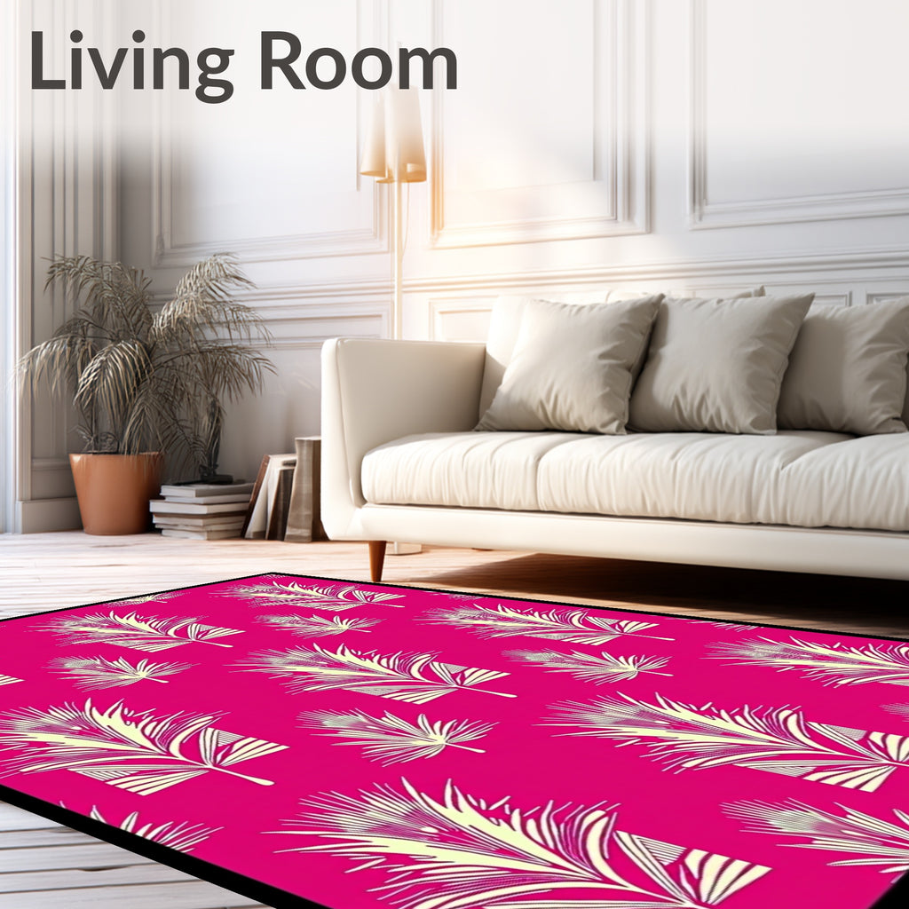 Art Deco Palm Frond Geometric Pattern Rug