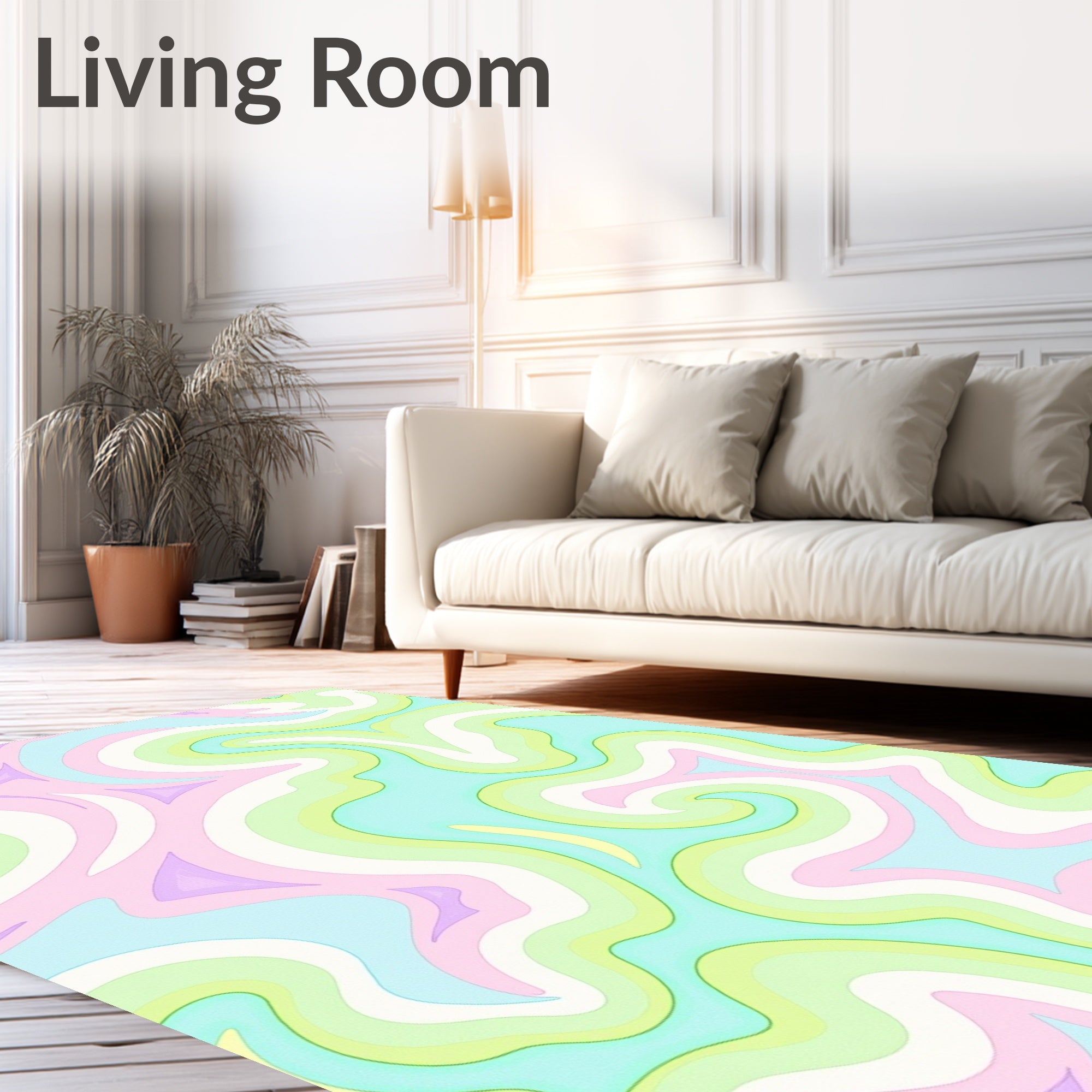 Pastel Swirl Abstract Pattern Rug