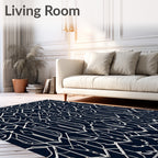 Bold Geometric Art Deco Outline Design Rug