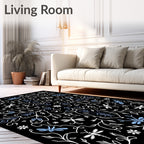Whimsical Garden Dragonfly Pattern Design Rug