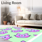 Cute Cat Face Pattern Design Rug