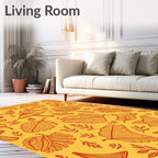 Autumn Leaves And Mushroom Pattern Rug