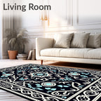 Traditional Floral Medallion Dark Rug
