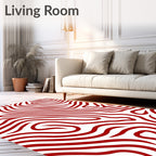 Red Abstract Swirl Pattern Rug