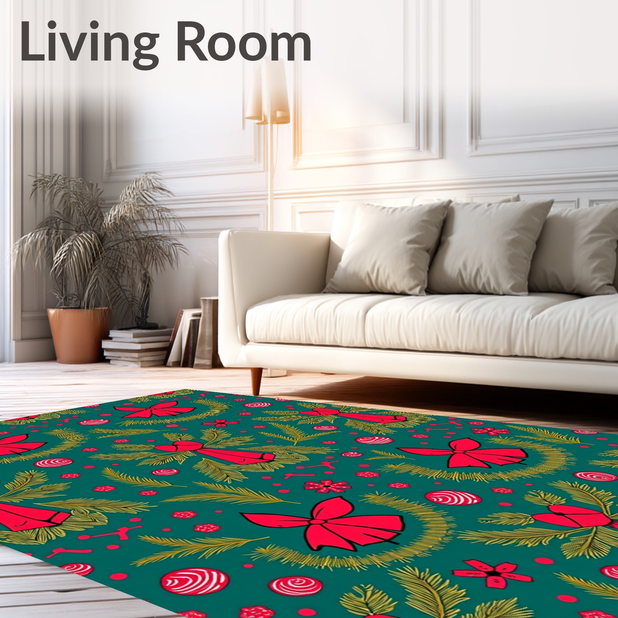 Christmas Evergreen Bow Collection Rug