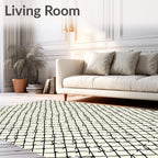 Net Pattern Hand Drawn Design Rug