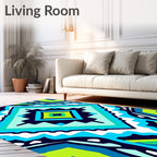 Geometric Diamond Pattern Abstract Art Rug