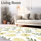 Delicate Floral Botanical Artistry Design Rug