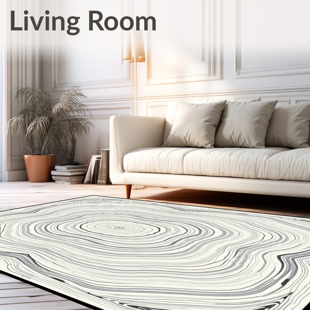 Concentric Lines Abstract Pattern Rug
