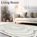 Concentric Lines Abstract Pattern Rug