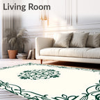 Elegant Ornate Scrolls and Floral Pattern Rug