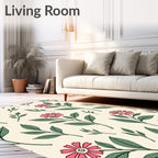 Pink Flower Vine Pattern Rug