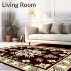 Ornate Floral Medallion With Border Rug