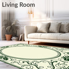 Art Nouveau Floral Oval Border Rug