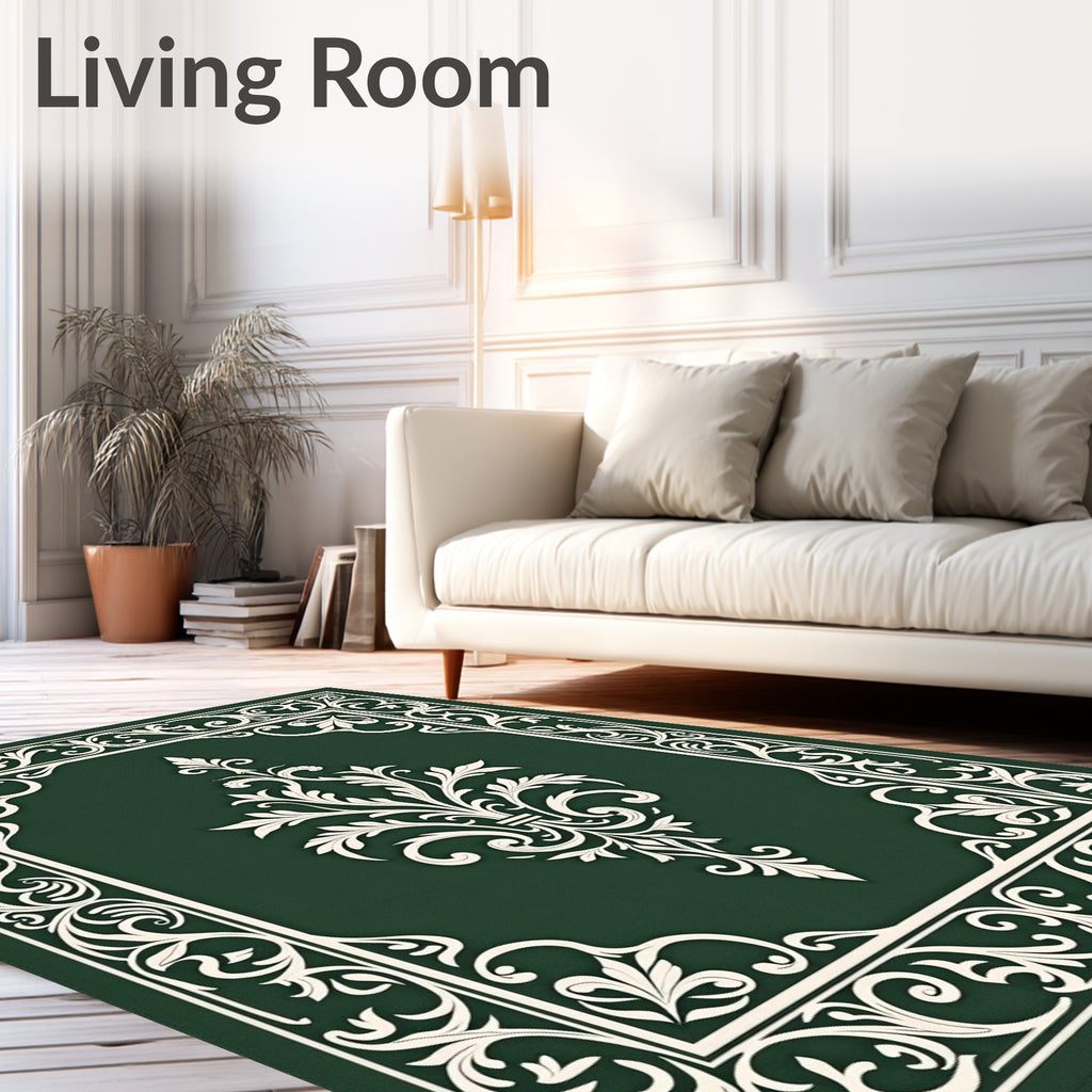 Elegant Floral Scrollwork Panel Rug