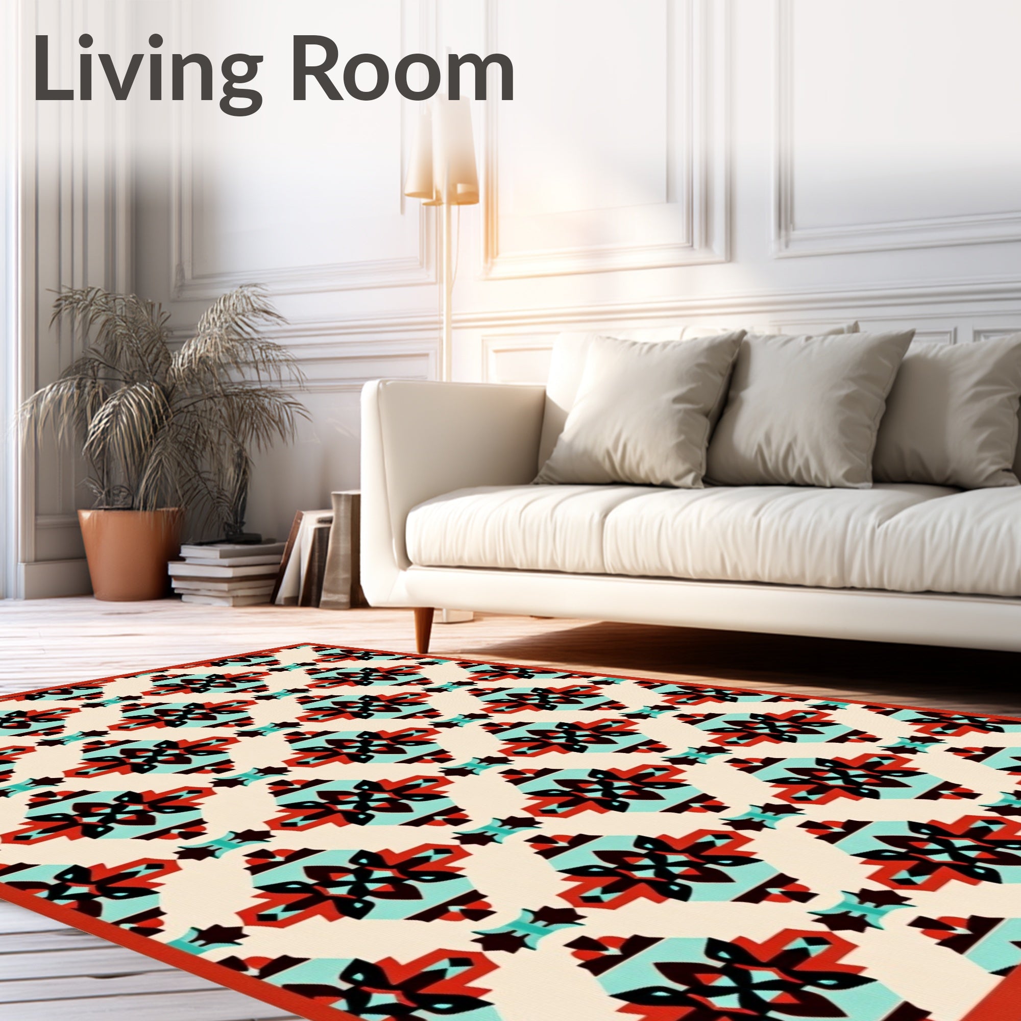 Vibrant Geometric Patterned Area Rug