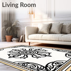 Classic Floral Medallion Scroll Design Rug