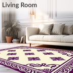 Intricate Diamond Floral Border Design Rug