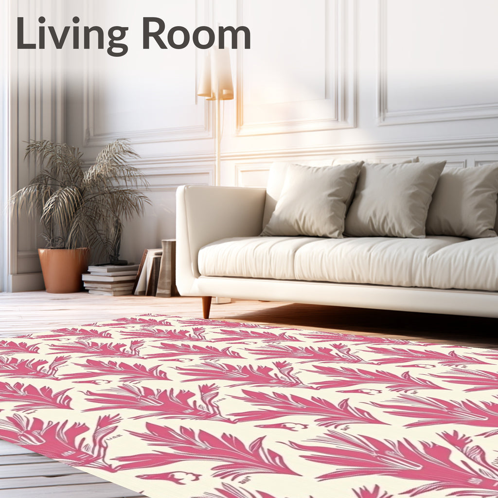Vintage Botanical Print Pattern Rug