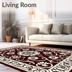 Ornate Floral And Vine Pattern Rug