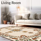 Ornate Floral Sunburst Frame Design Rug