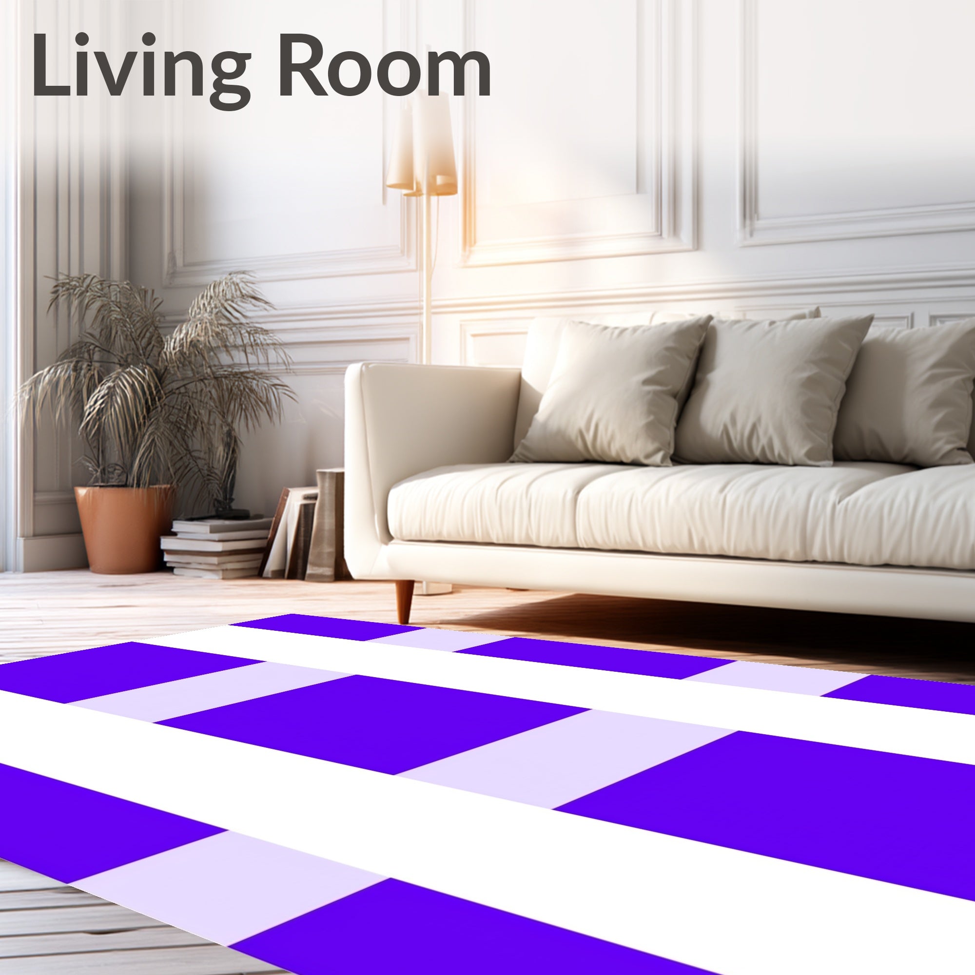 Bold Purple Stripe Modern Rug