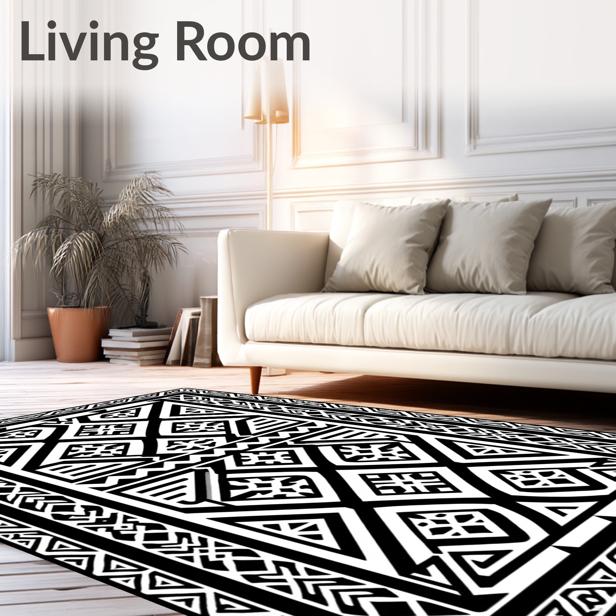 Bold Geometric Diamond Patterned Rug