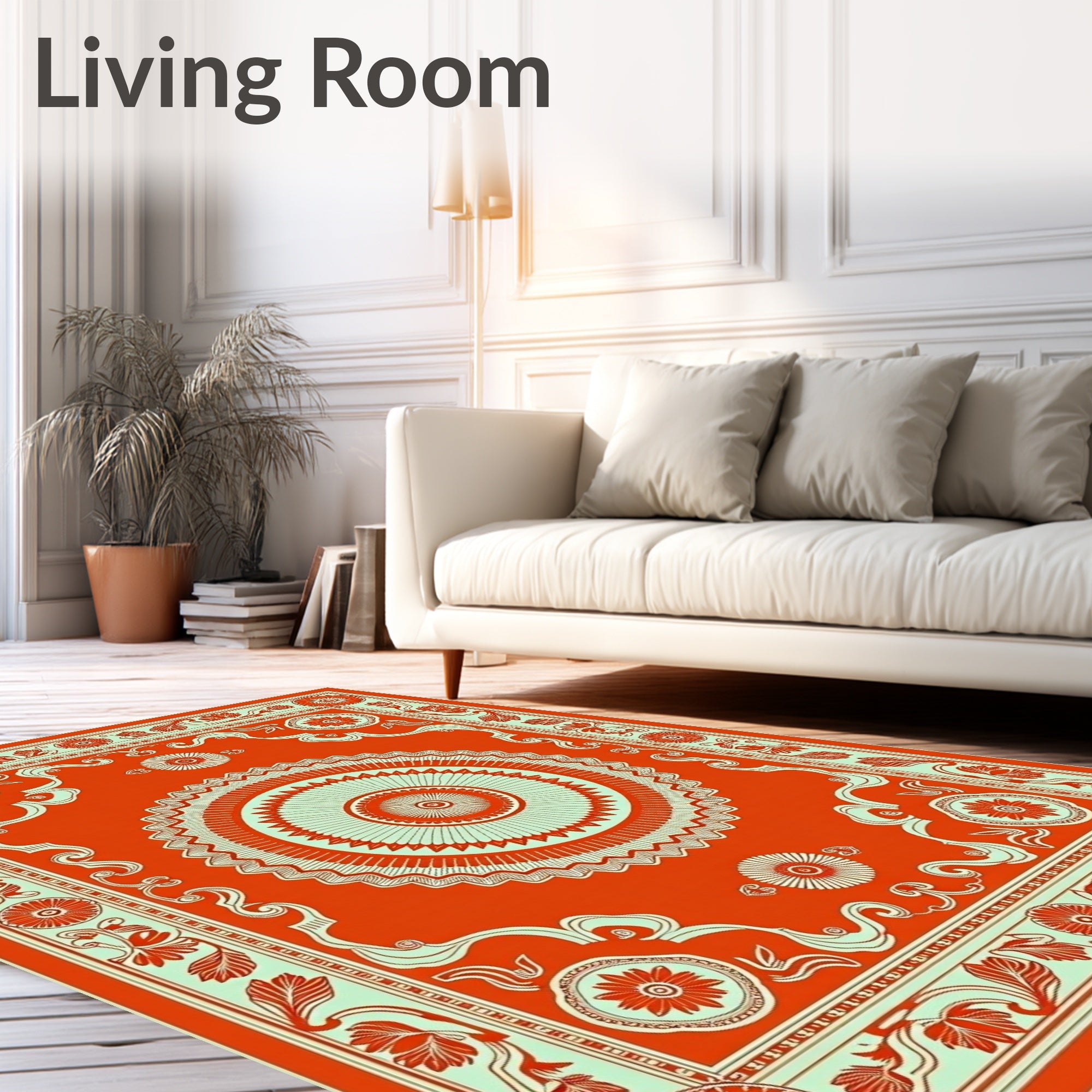 Ornate Mandala With Floral Accents Rug