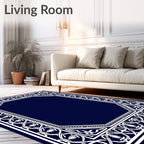 Classic Ornate Geometric Border Design Rug