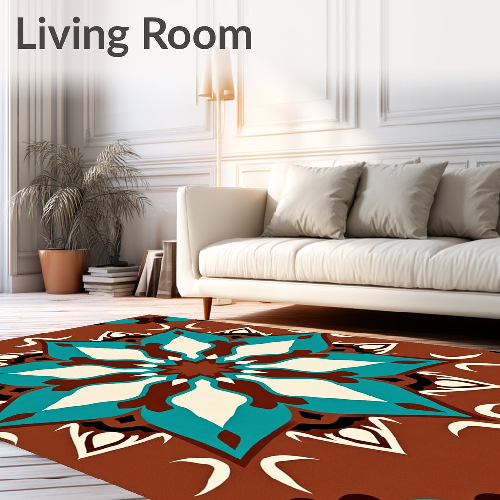 Geometric Floral Mandala Design Rug