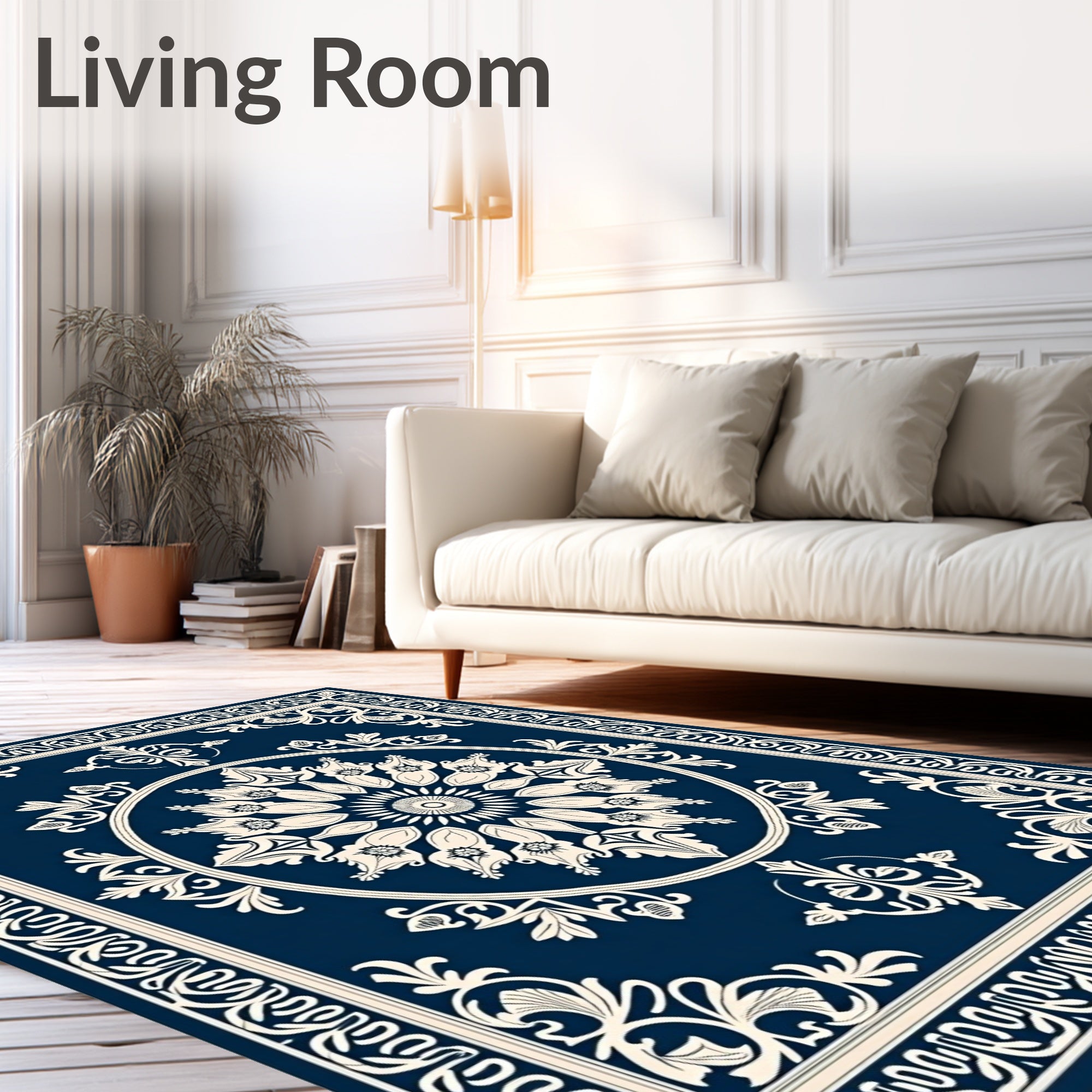 Vintage Floral Medallion Mandala Pattern Rug