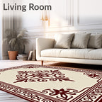 Ornate Deep Red Floral Medallion Rug