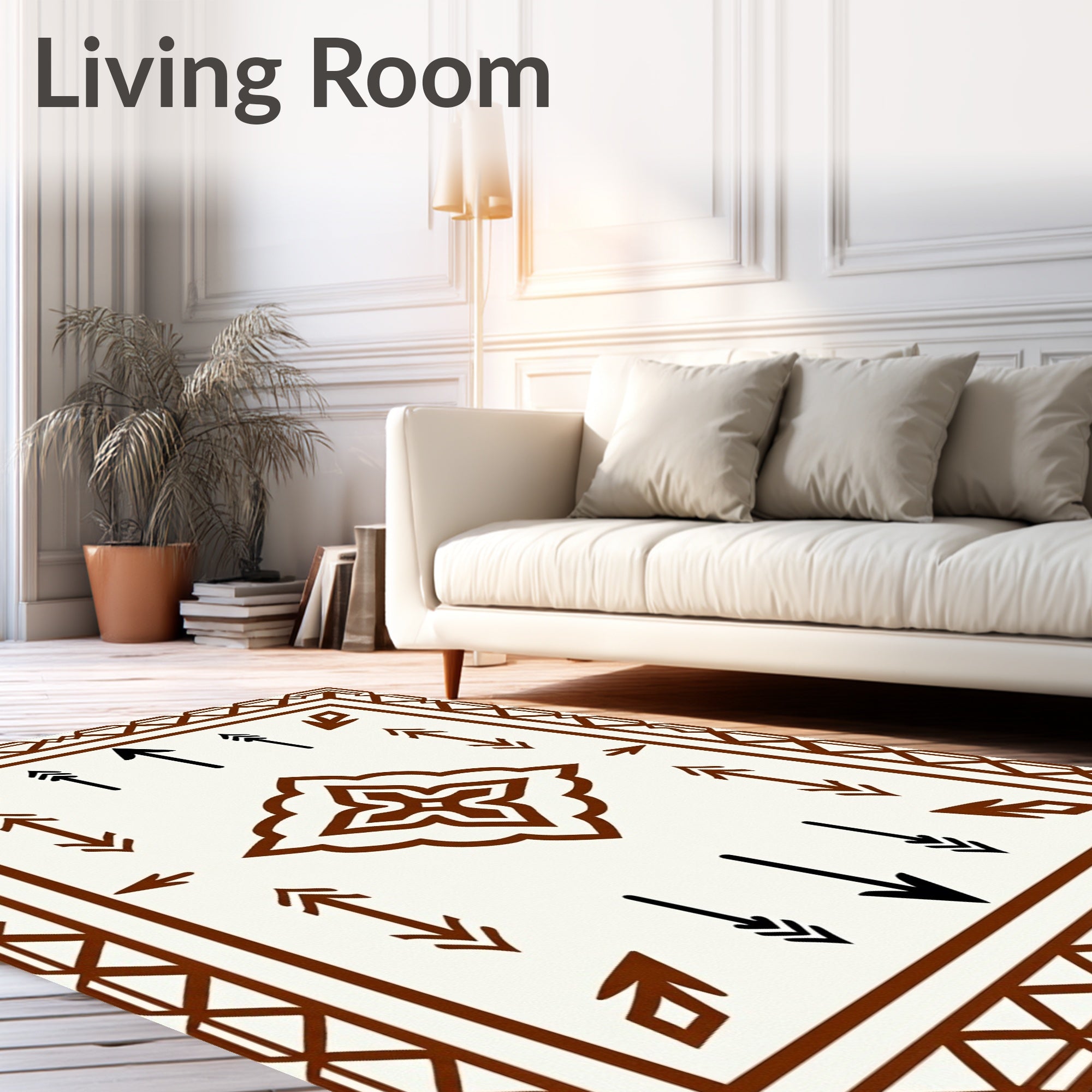 Geometric Arrow Central Motif Rug