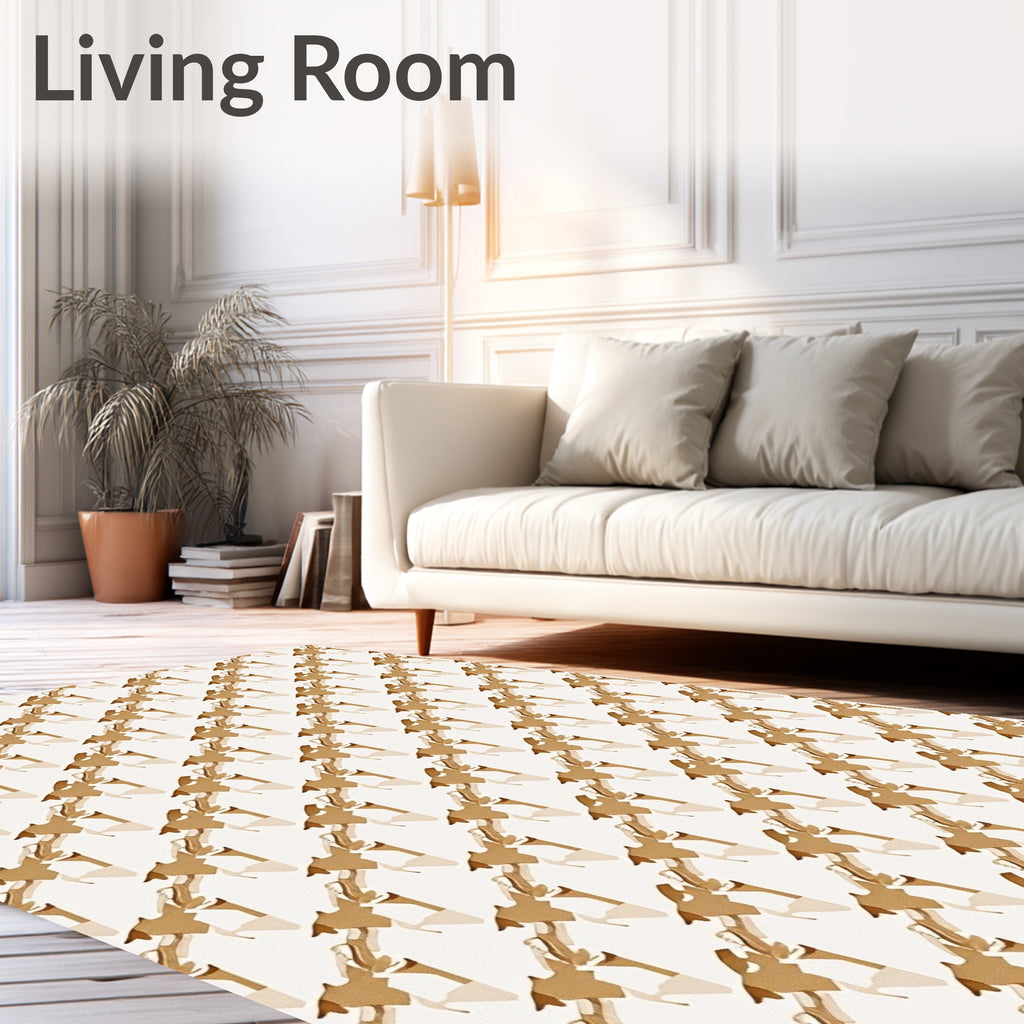 Brown Houndstooth Pattern Rug