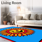 Cheerful Sun Face Pattern Design Rug