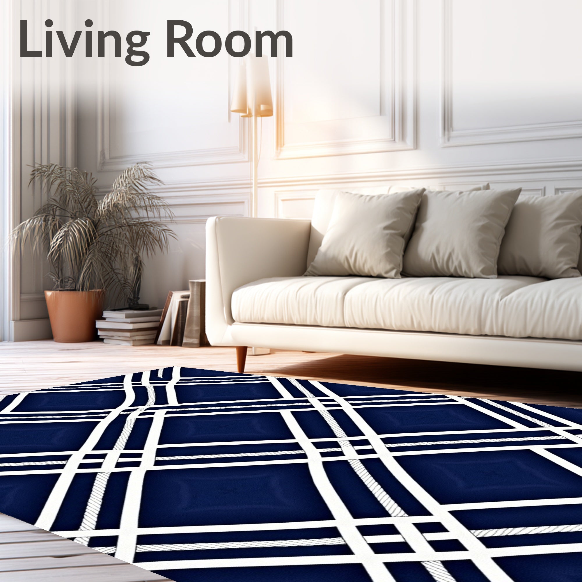 Classic Interwoven Diamond Pattern Rug