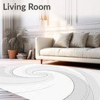 Abstract Swirl Monochrome Pattern Rug