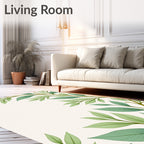 Green Leafy Branch Pattern Rug