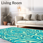 Oceanic Tribal Symmetry Pattern Rug