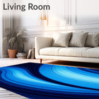 Abstract Blue Swirls Dynamic Rug